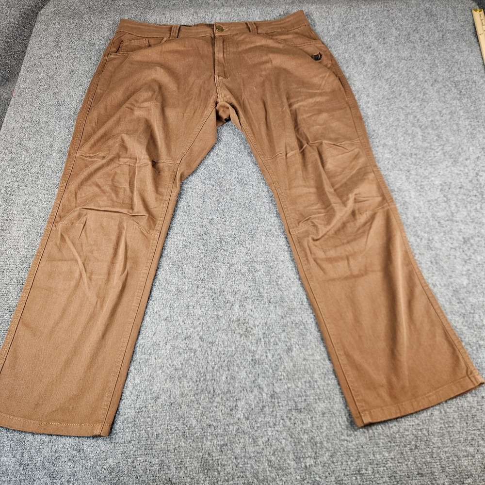 TD Apparel Carlos Ray Slim Fit Tactical Pants Brown 40x30‎ Mens Stretch Cotton